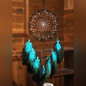 Dream catcher with Turquoise Feathers